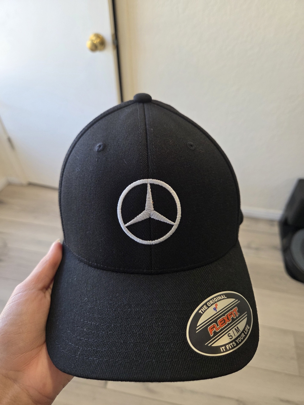 Mercedes-Benz Black Flexfit Hat with Silver Logo
